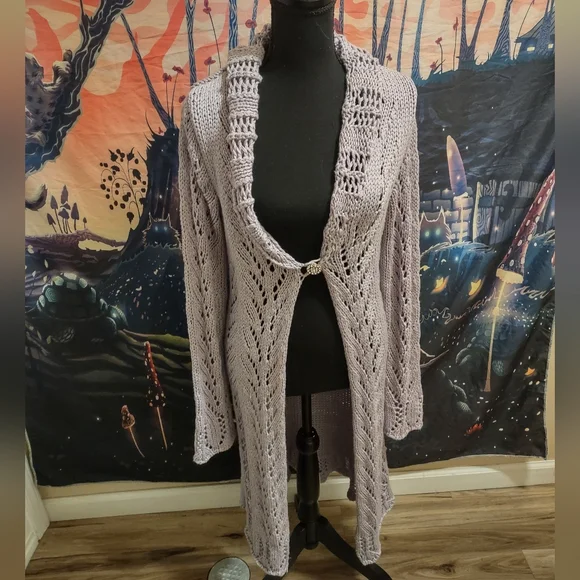 Vintage Y2K Candies Lavender Open-Knit Sweater - Picture 12 of 16